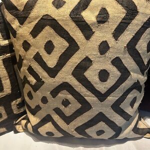 Geometric Black and Tan XL Mudcloth Pillow Case
